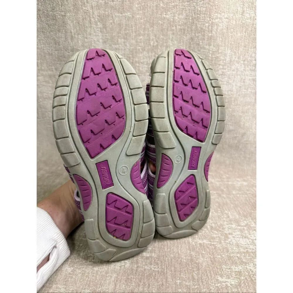 Khombu Kids' Sandy Hook & Loop Strappy Closed Toe Athletic Sandals Purple Size 4